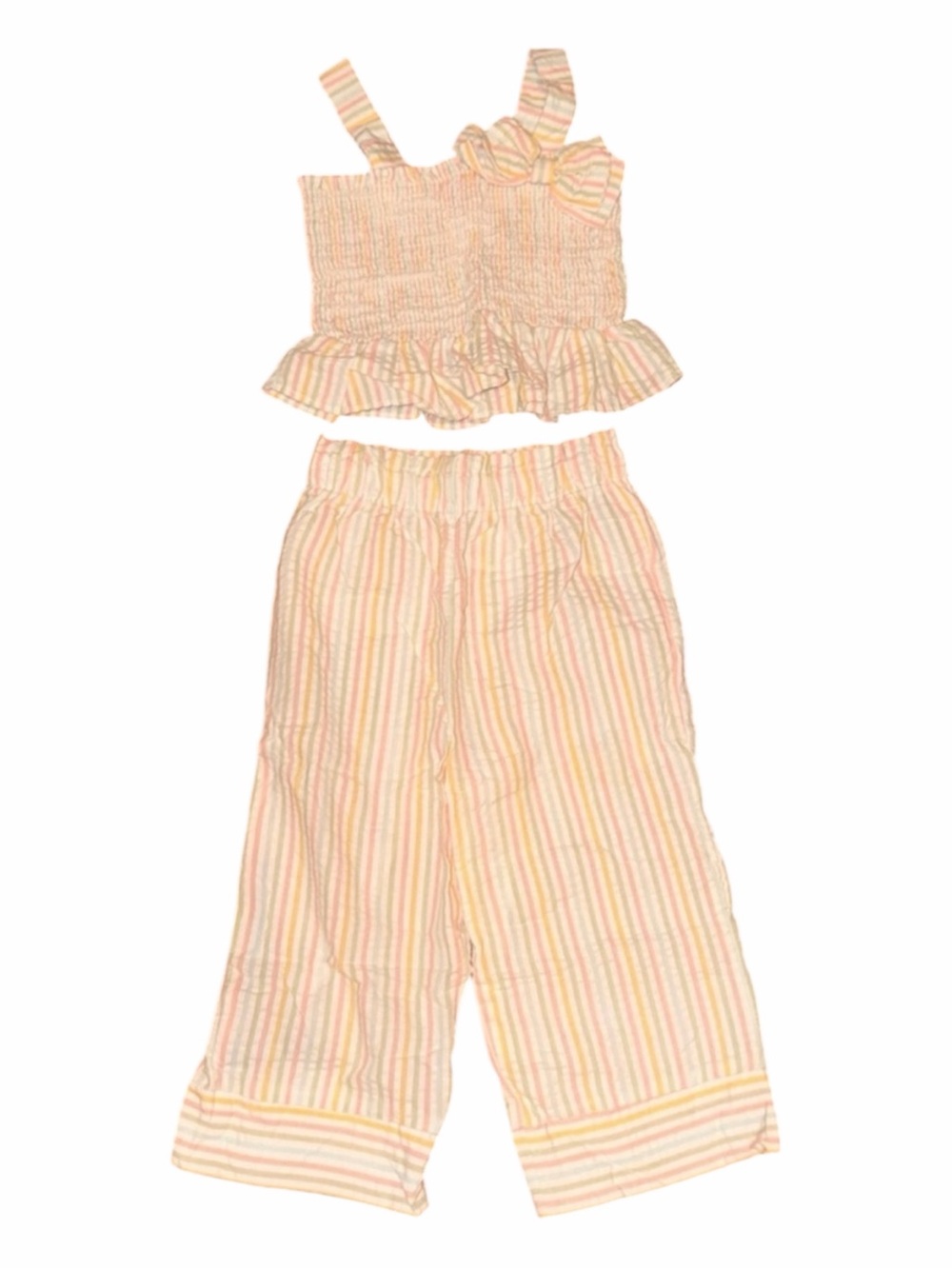 Good Lad Pastel Striped Smocked Top & Pants Set - 3T